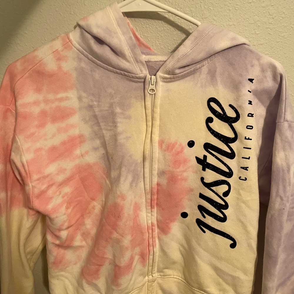 Justice California tie dye jacket